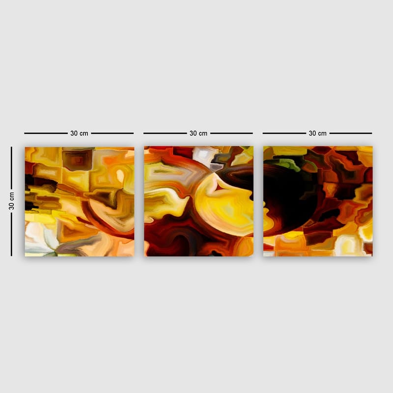 Dekorativ Canvasbilde 3-Deler 30x30 cm - Flerfarget - Innredning - Bilder & kunst - Lerretsbilder