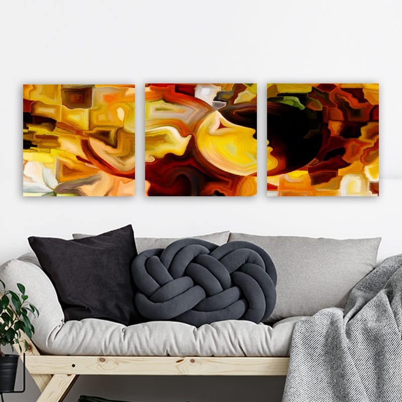 Dekorativ Canvasbilde 3-Deler 30x30 cm - Flerfarget - Innredning - Bilder & kunst - Lerretsbilder