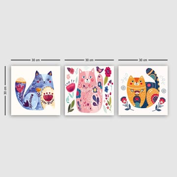 Dekorativ Canvasbilde 3-Deler 30x30 cm - Flerfarget - Innredning - Bilder & kunst - Lerretsbilder