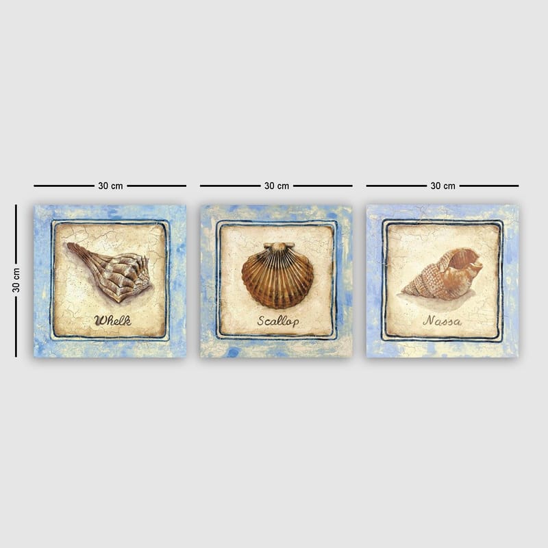 Dekorativ Canvasbilde 3-Deler 30x30 cm, Flerfarget