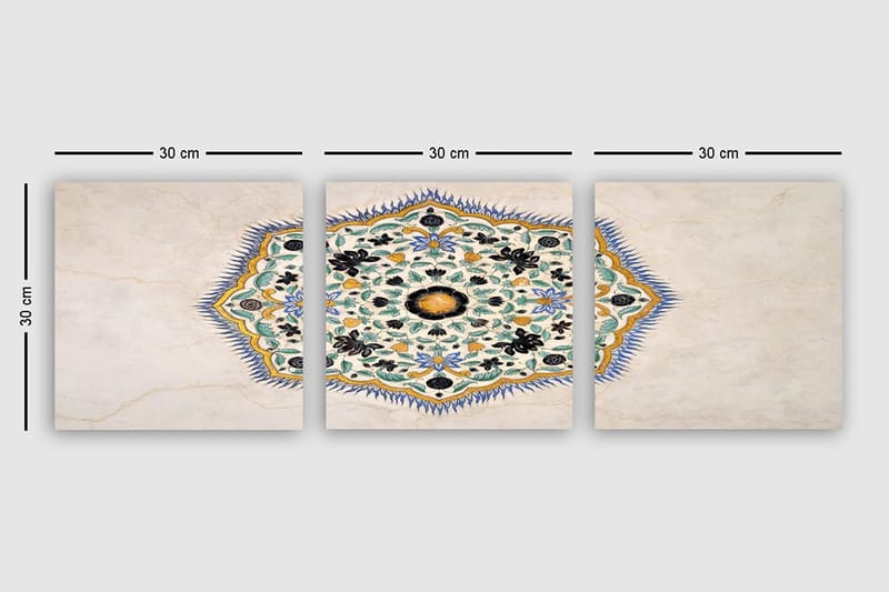 Dekorativ Canvasbilde 3-Deler 30x30 cm - Flerfarget - Innredning - Bilder & kunst - Lerretsbilder