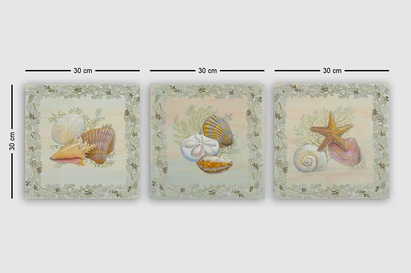 Dekorativ Canvasbilde 3-Deler 30x30 cm - Flerfarget - Innredning - Bilder & kunst - Lerretsbilder