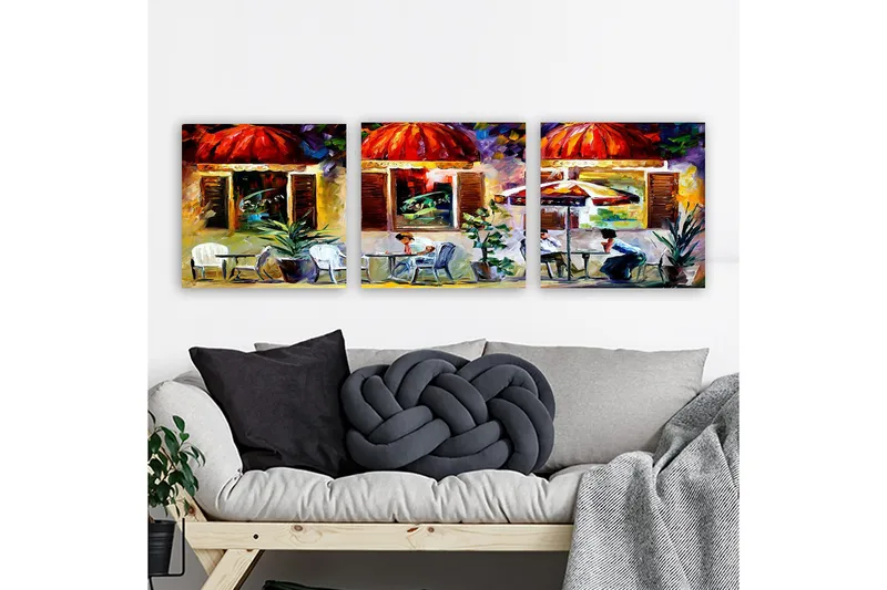 Dekorativ Canvasbilde 3-Deler 30x30 cm, Flerfarget