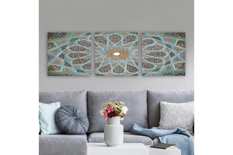 Dekorativ Canvasbilde 3-Deler 30x30 cm, Flerfarget