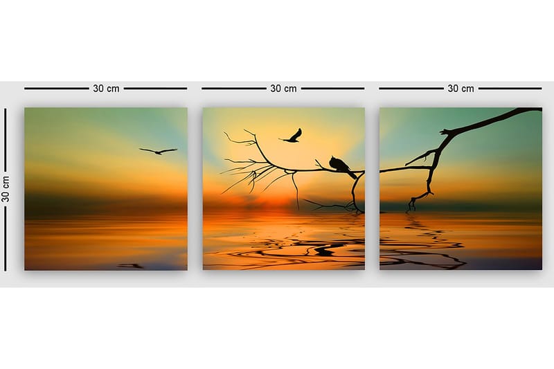 Dekorativ Canvasbilde 3-Deler 30x30 cm - Flerfarget - Innredning - Bilder & kunst - Lerretsbilder