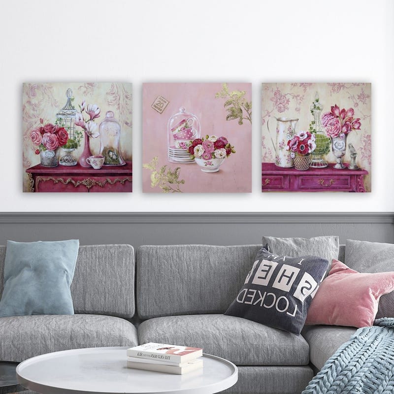 Dekorativ Canvasbilde 3-Deler 30x30 cm - Flerfarget - Innredning - Bilder & kunst - Lerretsbilder