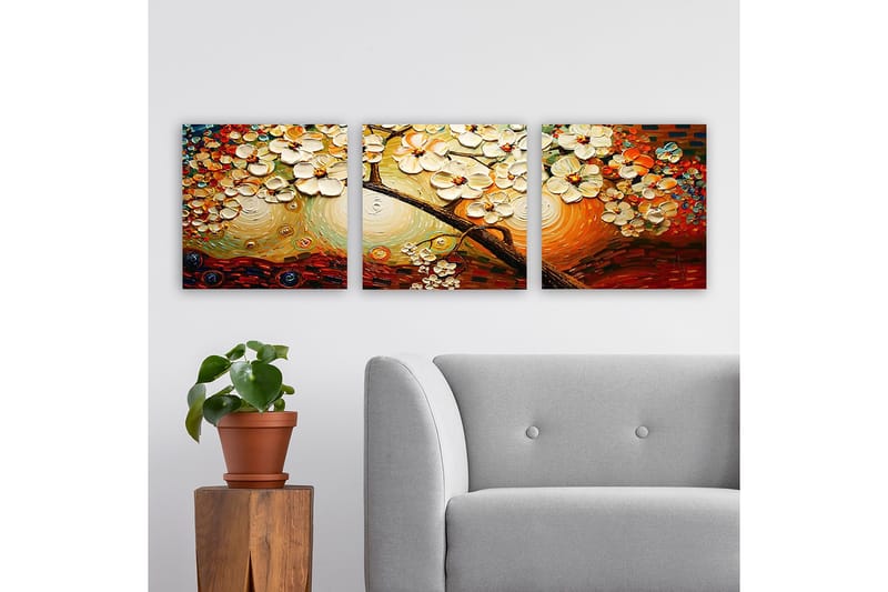 Dekorativ Canvasbilde 3-Deler 30x30 cm, Flerfarget