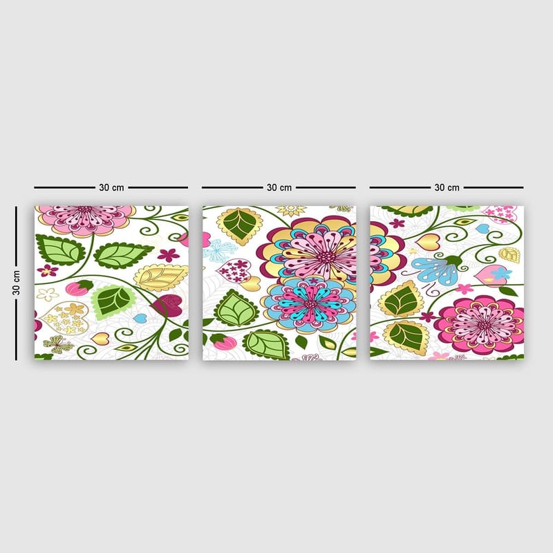 Dekorativ Canvasbilde 3-Deler 30x30 cm - Flerfarget - Innredning - Bilder & kunst - Lerretsbilder