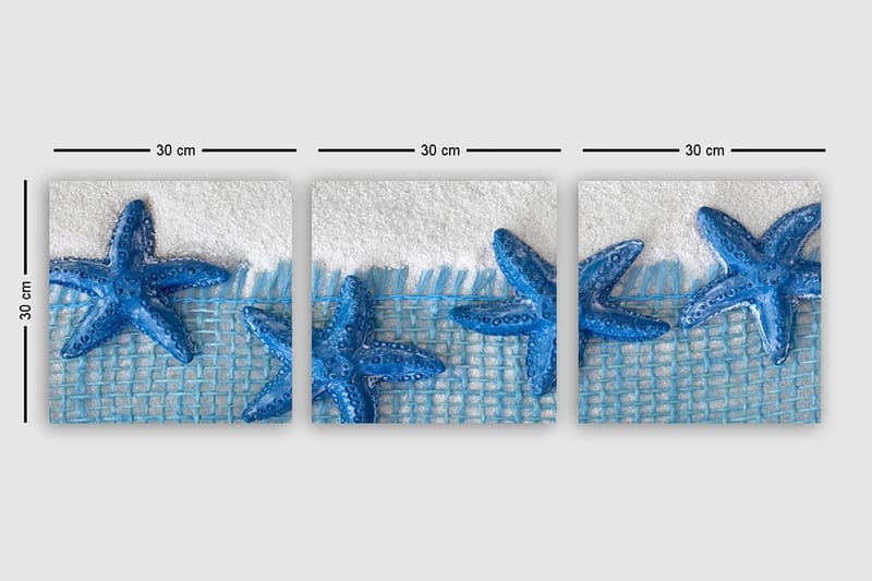 Dekorativ Canvasbilde 3-Deler 30x30 cm - Flerfarget - Innredning - Bilder & kunst - Lerretsbilder