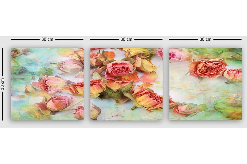 Dekorativ Canvasbilde 3-Deler 30x30 cm - Flerfarget - Innredning - Bilder & kunst - Lerretsbilder