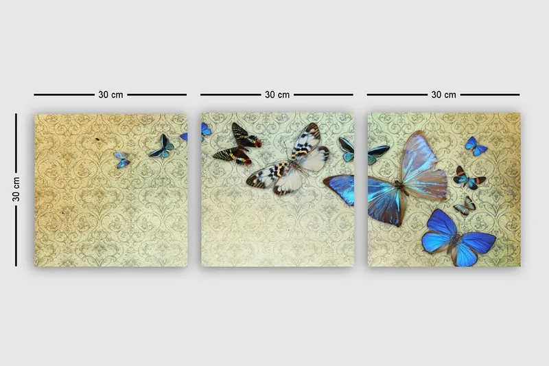 Dekorativ Canvasbilde 3-Deler 30x30 cm - Flerfarget - Innredning - Bilder & kunst - Lerretsbilder