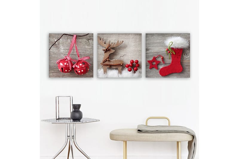 Dekorativ Canvasbilde 3-Deler 30x30 cm - Flerfarget - Innredning - Bilder & kunst - Lerretsbilder