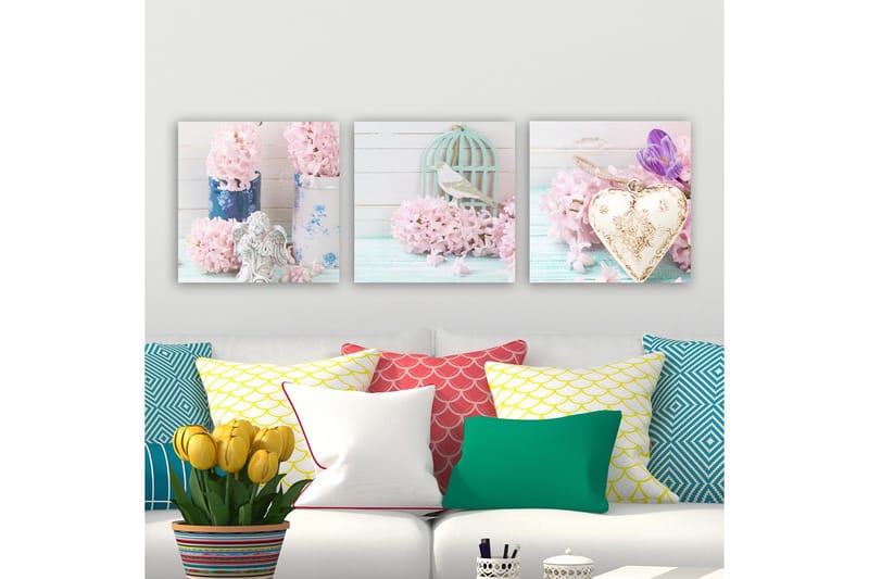 Dekorativ Canvasbilde 3-Deler 30x30 cm, Flerfarget