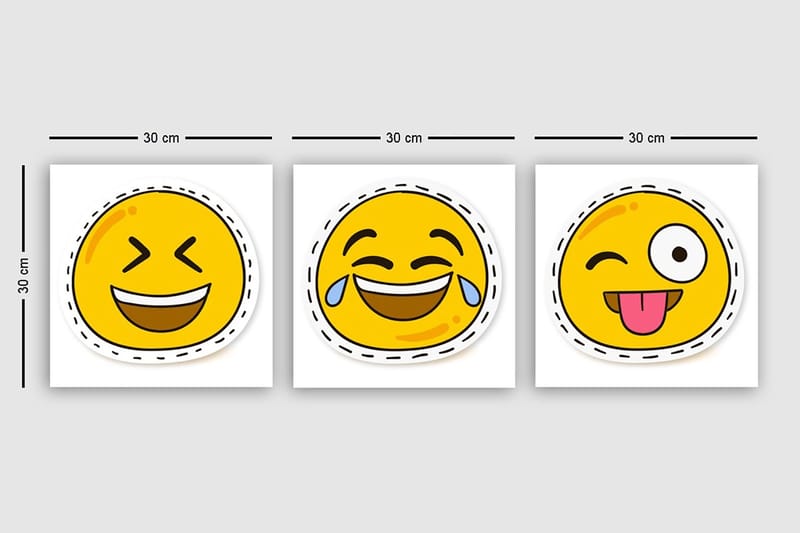 Dekorativ Canvasbilde 3-Deler 30x30 cm - Flerfarget - Innredning - Bilder & kunst - Lerretsbilder