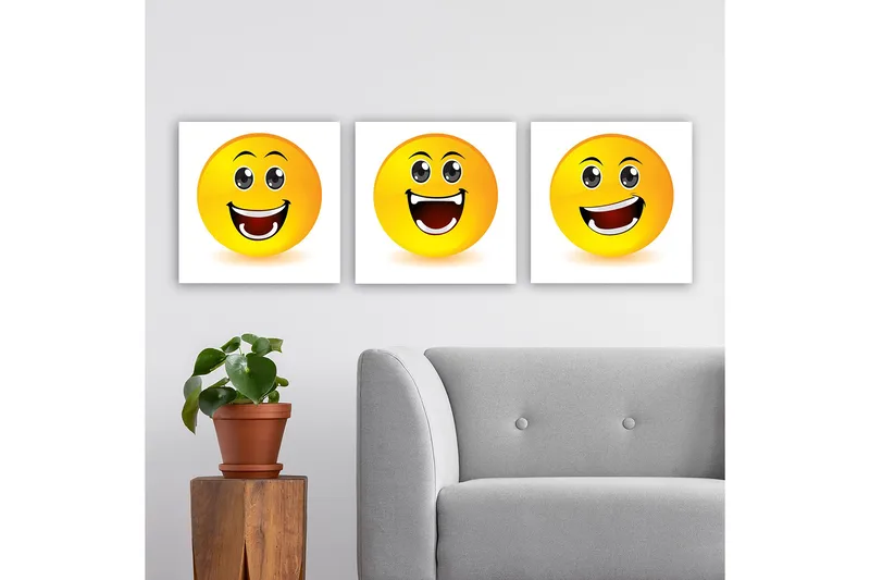 Dekorativ Canvasbilde 3-Deler 30x30 cm, Flerfarget