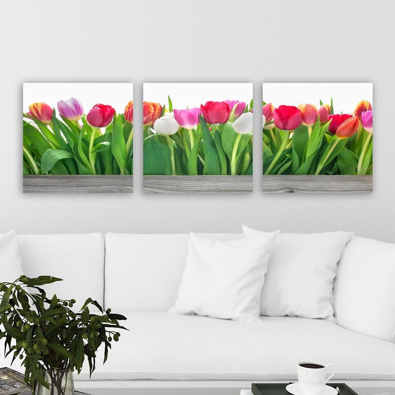 Dekorativ Canvasbilde 3-Deler 30x30 cm - Flerfarget - Innredning - Bilder & kunst - Lerretsbilder