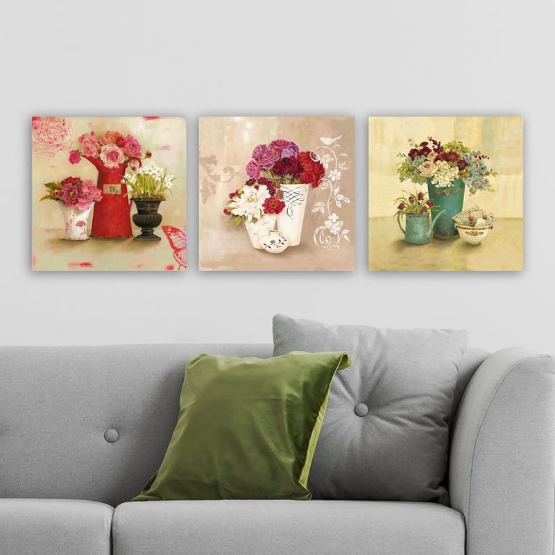 Dekorativ Canvasbilde 3-Deler 30x30 cm - Flerfarget - Innredning - Bilder & kunst - Lerretsbilder