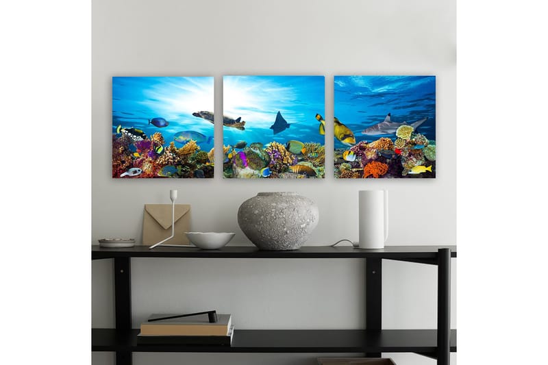 Dekorativ Canvasbilde 3-Deler 30x30 cm, Flerfarget