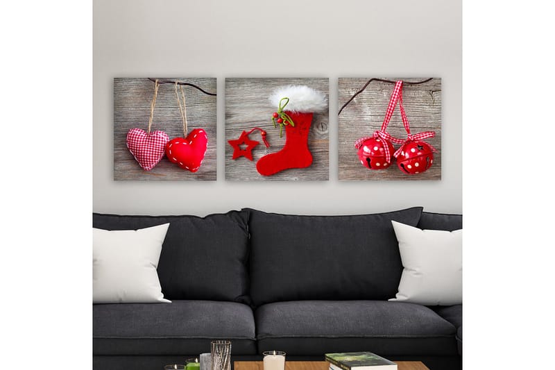Dekorativ Canvasbilde 3-Deler 30x30 cm, Flerfarget