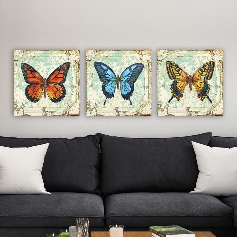 Dekorativ Canvasbilde 3-Deler 30x30 cm - Flerfarget - Innredning - Bilder & kunst - Lerretsbilder