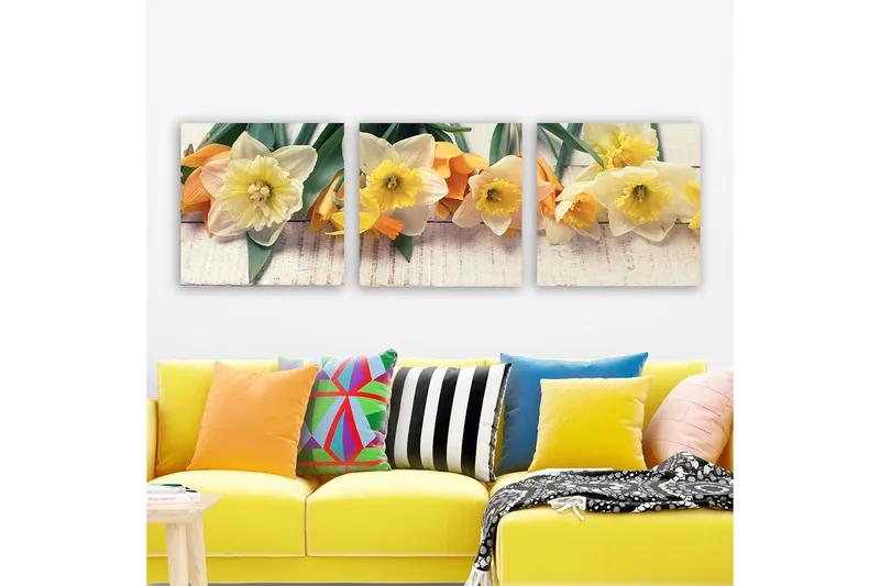 Dekorativ Canvasbilde 3-Deler 30x30 cm - Flerfarget - Innredning - Bilder & kunst - Lerretsbilder