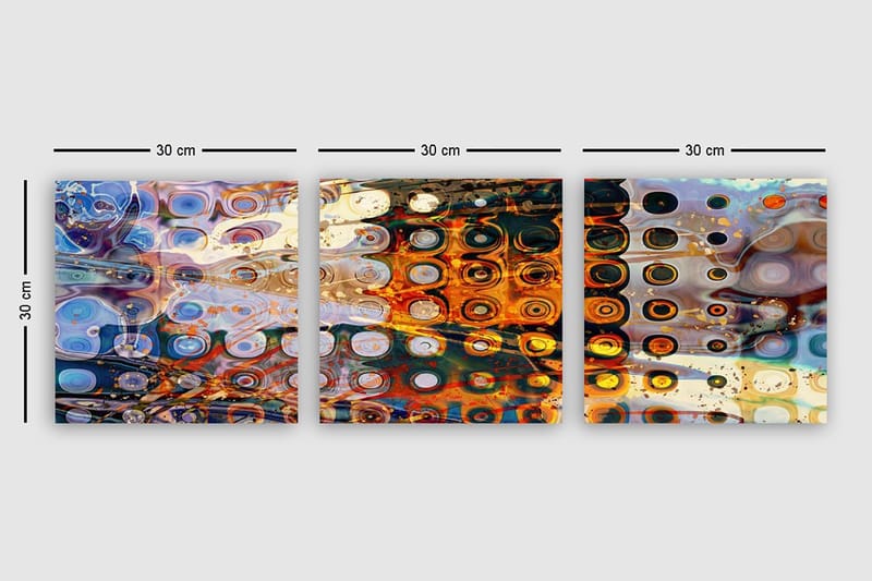 Dekorativ Canvasbilde 3-Deler 30x30 cm - Flerfarget - Innredning - Bilder & kunst - Lerretsbilder