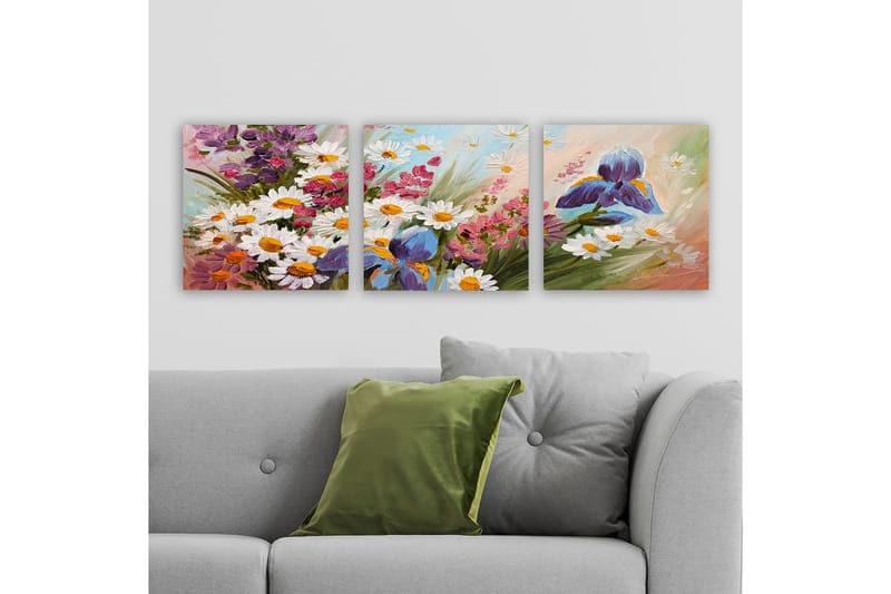 Dekorativ Canvasbilde 3-Deler 30x30 cm, Flerfarget