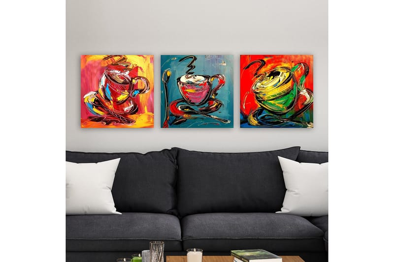 Dekorativ Canvasbilde 3-Deler 30x30 cm, Flerfarget