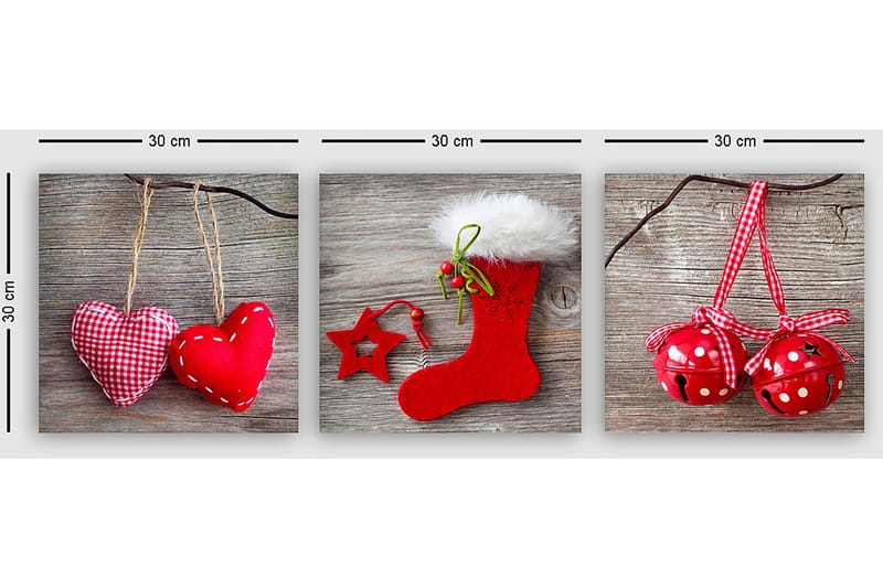 Dekorativ Canvasbilde 3-Deler 30x30 cm - Flerfarget - Innredning - Bilder & kunst - Lerretsbilder