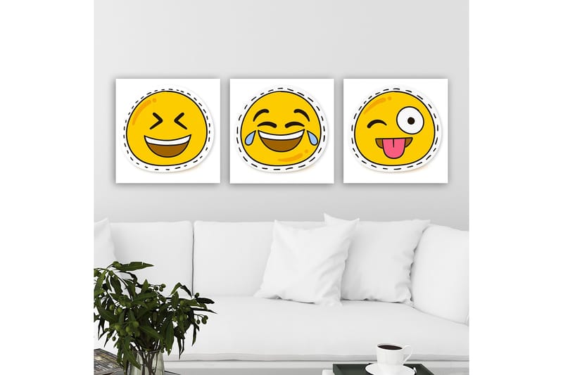 Dekorativ Canvasbilde 3-Deler 30x30 cm, Flerfarget