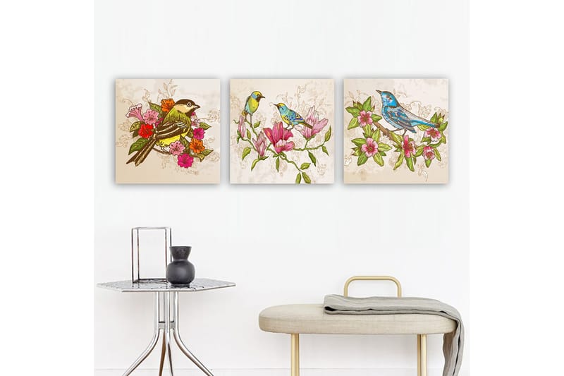 Dekorativ Canvasbilde 3-Deler 30x30 cm - Flerfarget - Innredning - Bilder & kunst - Lerretsbilder