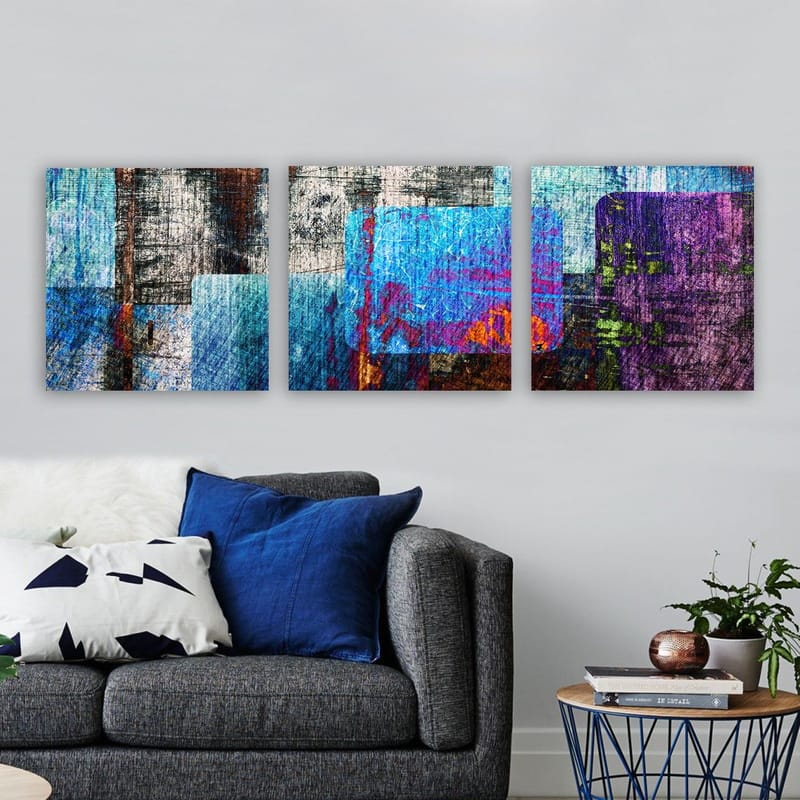 Dekorativ Canvasbilde 3-Deler 30x30 cm - Flerfarget - Innredning - Bilder & kunst - Lerretsbilder
