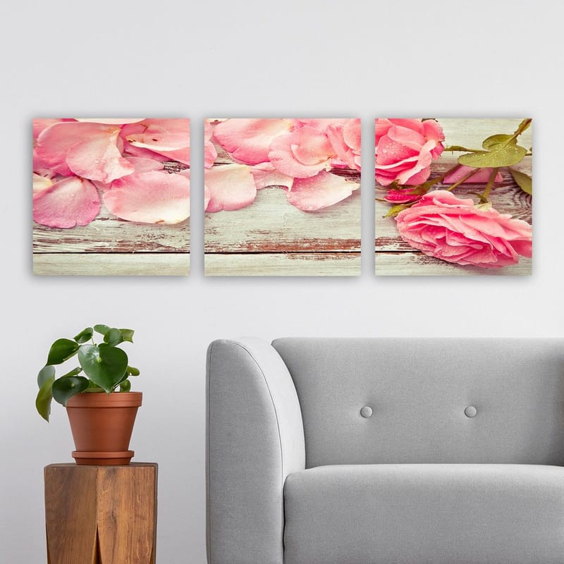 Dekorativ Canvasbilde 3-Deler 30x30 cm - Flerfarget - Innredning - Bilder & kunst - Lerretsbilder