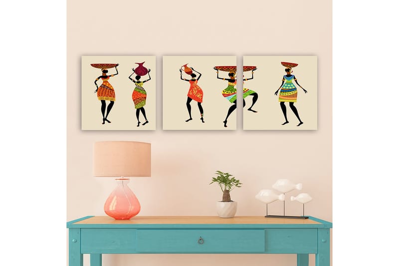 Dekorativ Canvasbilde 3-Deler 30x30 cm, Flerfarget