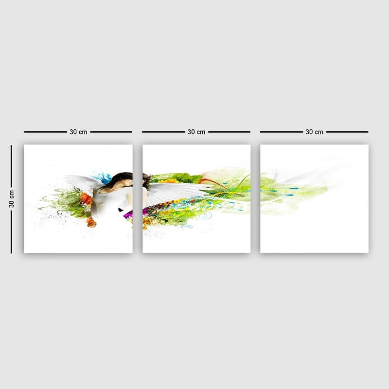 Dekorativ Canvasbilde 3-Deler 30x30 cm, Flerfarget