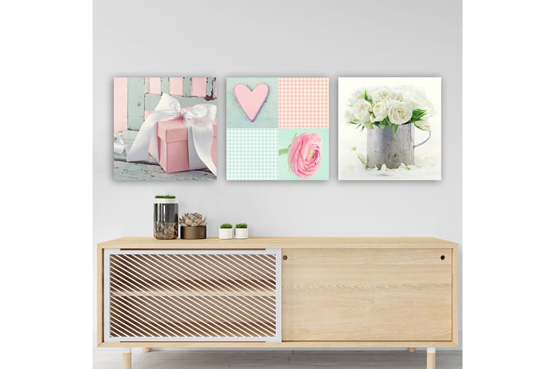 Dekorativ Canvasbilde 3-Deler 30x30 cm, Flerfarget