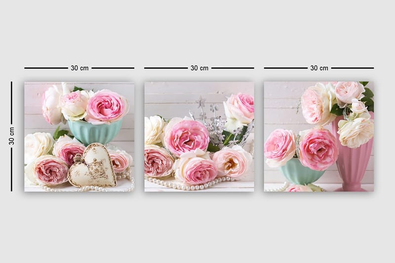Dekorativ Canvasbilde 3-Deler 30x30 cm - Flerfarget - Innredning - Bilder & kunst - Lerretsbilder