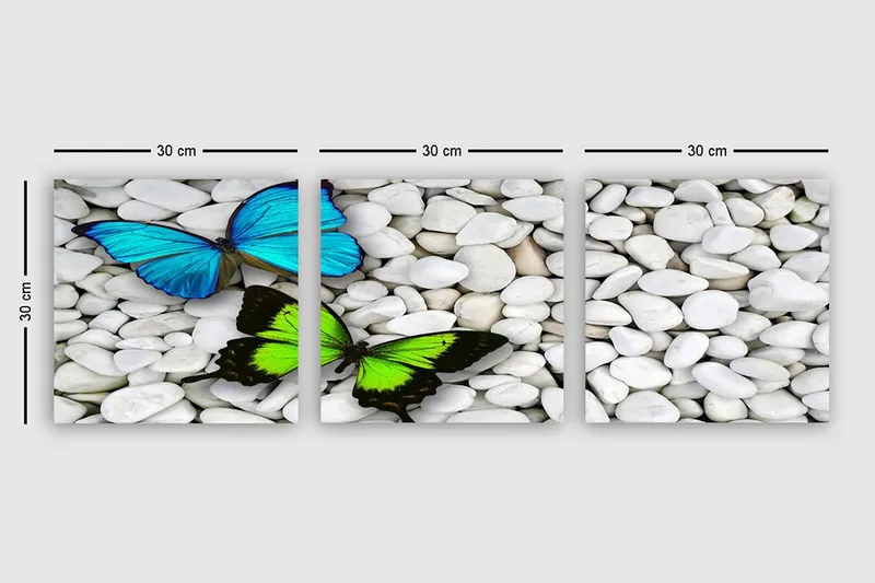 Dekorativ Canvasbilde 3-Deler 30x30 cm - Flerfarget - Innredning - Bilder & kunst - Lerretsbilder