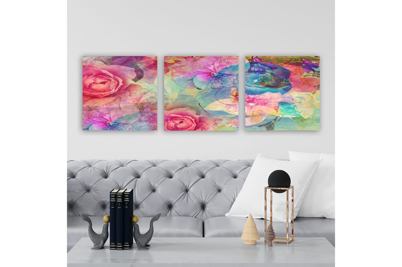 Dekorativ Canvasbilde 3-Deler 30x30 cm, Flerfarget