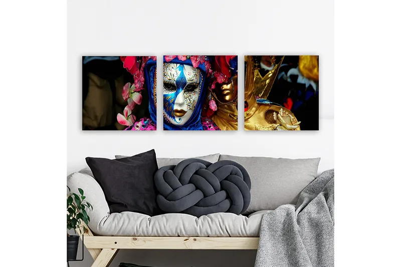 Dekorativ Canvasbilde 3-Deler 30x30 cm, Flerfarget