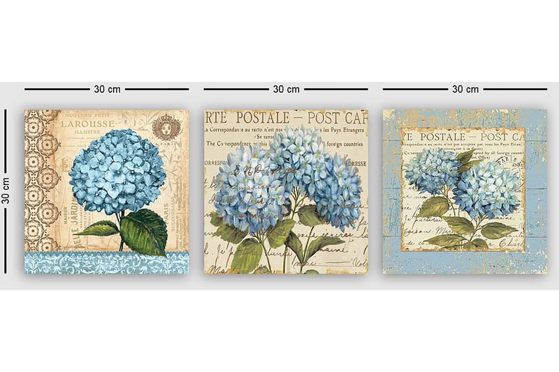 Dekorativ Canvasbilde 3-Deler 30x30 cm - Flerfarget - Innredning - Bilder & kunst - Lerretsbilder