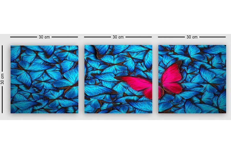 Dekorativ Canvasbilde 3-Deler 30x30 cm - Flerfarget - Innredning - Bilder & kunst - Lerretsbilder