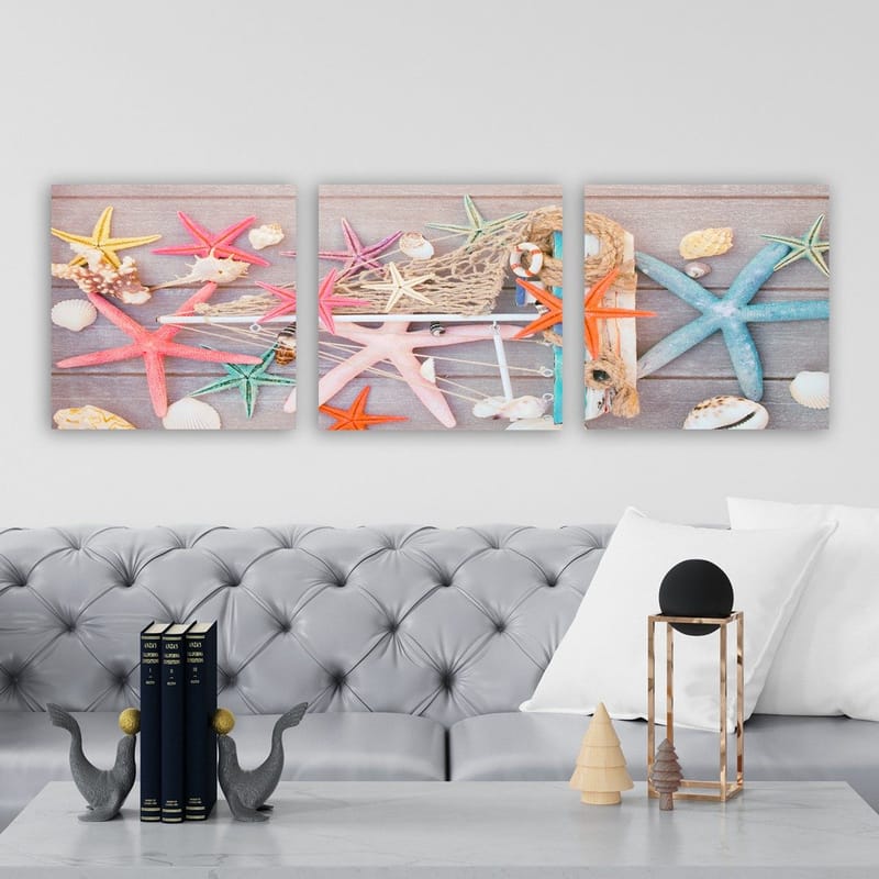 Dekorativ Canvasbilde 3-Deler 30x30 cm - Flerfarget - Innredning - Bilder & kunst - Lerretsbilder