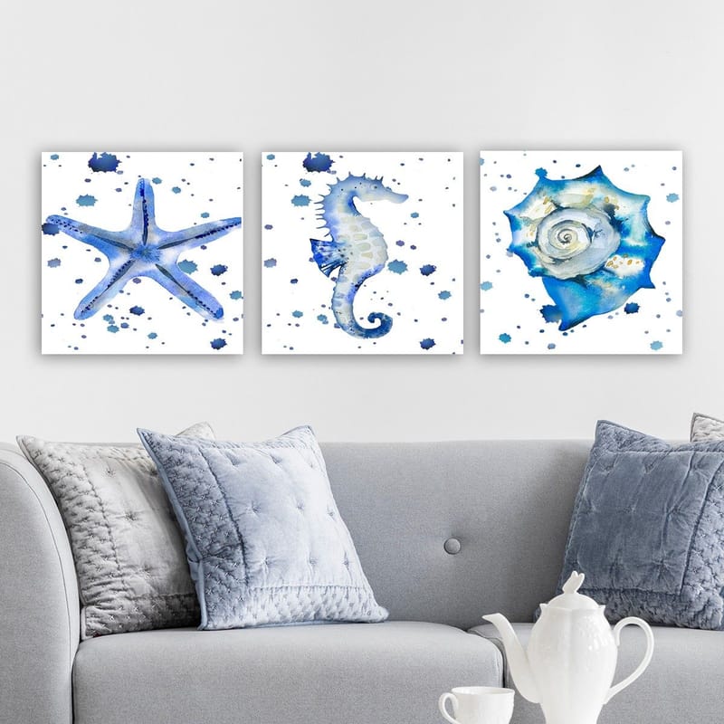 Dekorativ Canvasbilde 3-Deler 30x30 cm - Flerfarget - Innredning - Bilder & kunst - Lerretsbilder