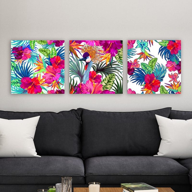 Dekorativ Canvasbilde 3-Deler 30x30 cm - Flerfarget - Innredning - Bilder & kunst - Lerretsbilder