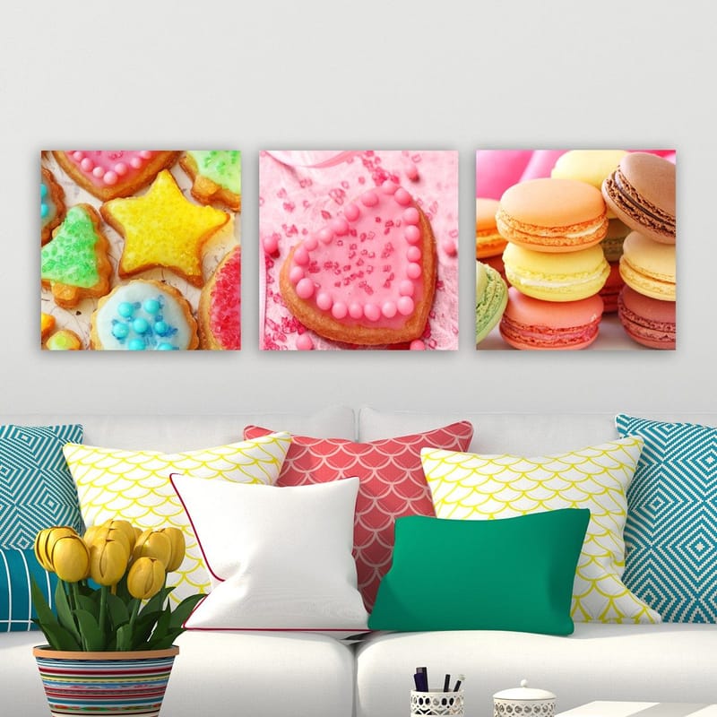 Dekorativ Canvasbilde 3-Deler 30x30 cm - Flerfarget - Innredning - Bilder & kunst - Lerretsbilder