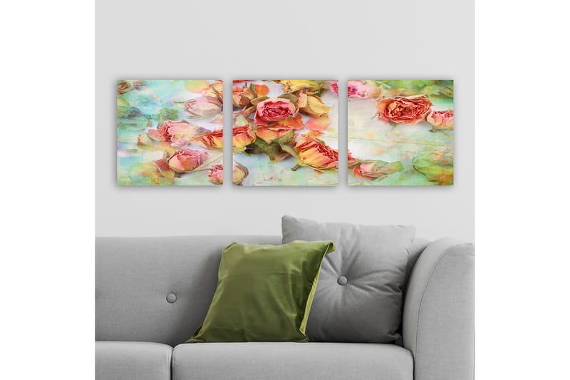 Dekorativ Canvasbilde 3-Deler 30x30 cm, Flerfarget