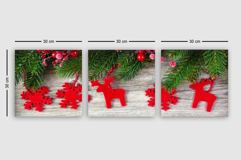 Dekorativ Canvasbilde 3-Deler 30x30 cm - Flerfarget - Innredning - Bilder & kunst - Lerretsbilder