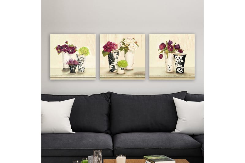 Dekorativ Canvasbilde 3-Deler 30x30 cm, Flerfarget