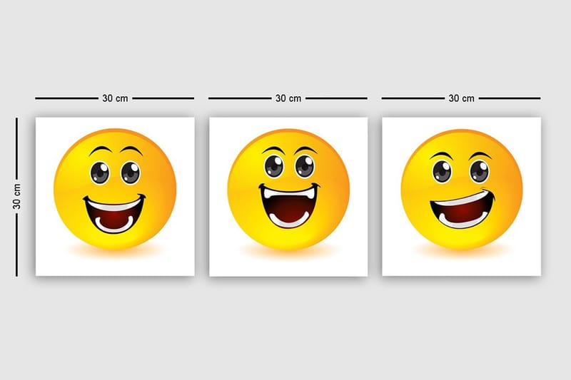 Dekorativ Canvasbilde 3-Deler 30x30 cm - Flerfarget - Innredning - Bilder & kunst - Lerretsbilder